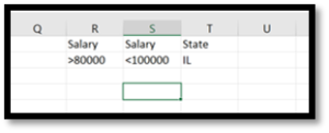 Setting up multiple criteria