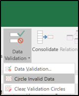 Choose the Circle Invalid Data option