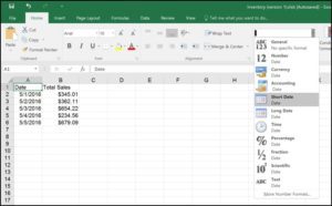 Format the title cell as a date