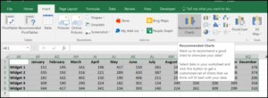 - Choose the Recommended Chart menu option